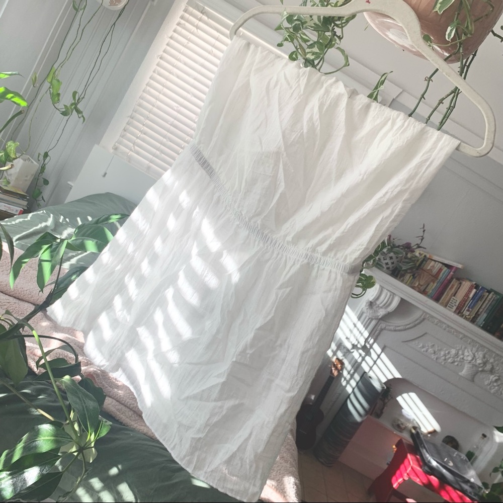 NWT white strapless cover up
